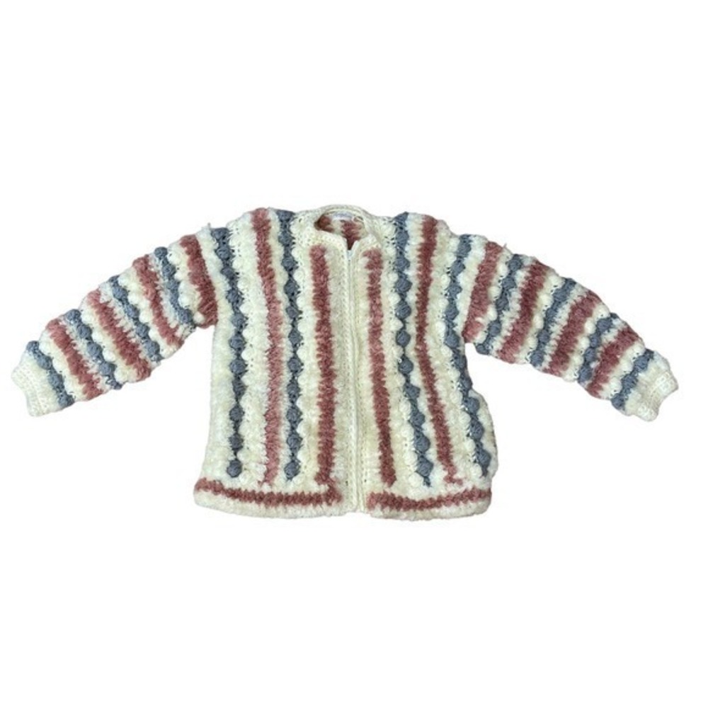 Vintage Andria Bubble knit crochet cardigan sweater